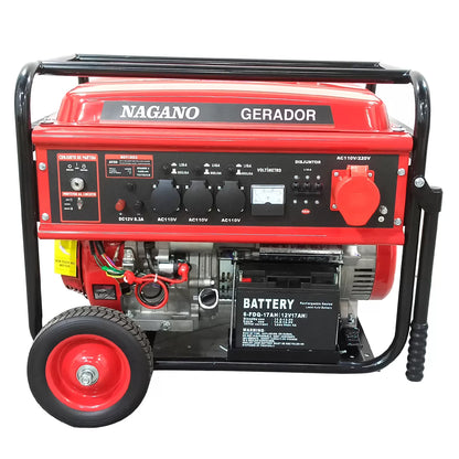 Gerador de Energia a Gasolina 9 KVA Trifásico 110/220V Partida Elétrica