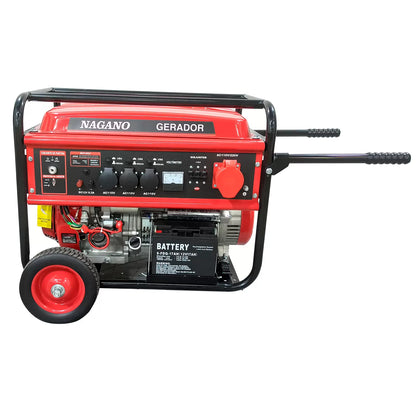 Gerador de Energia a Gasolina 9 KVA Trifásico 110/220V Partida Elétrica