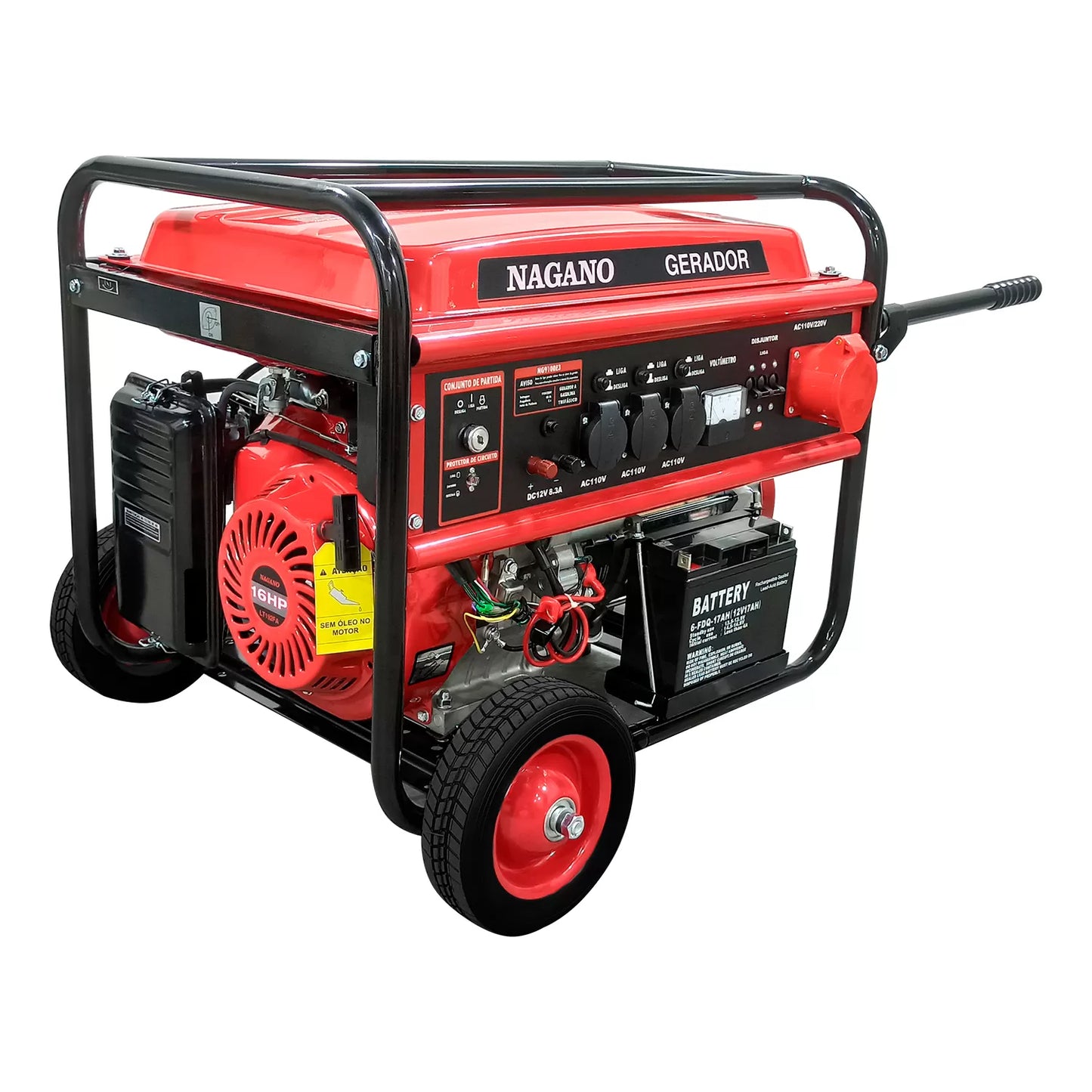 Gerador de Energia a Gasolina 9 KVA Trifásico 110/220V Partida Elétrica