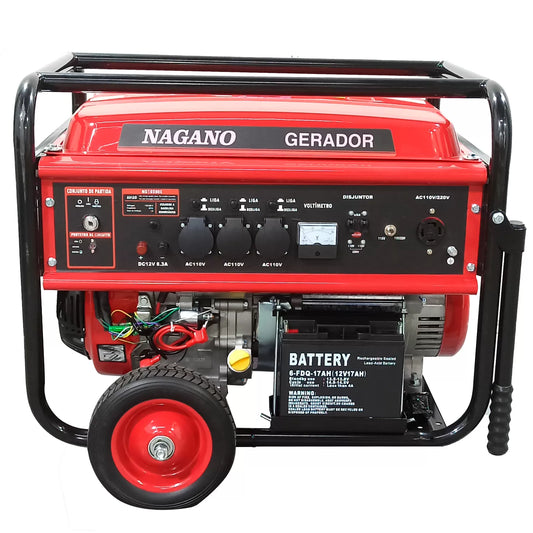 Gerador de Energia a Gasolina 10 KVA (8kVA Nominal) 110/220V Partida Elétrica