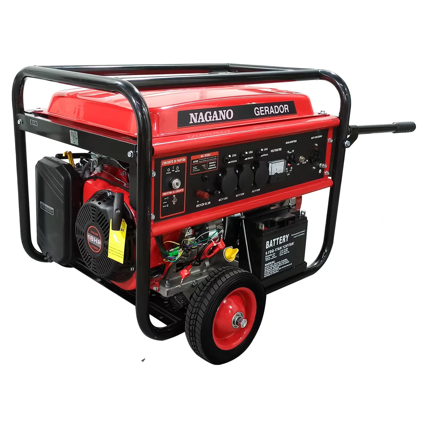 Gerador de Energia a Gasolina 10 KVA (8kVA Nominal) 110/220V Partida Elétrica
