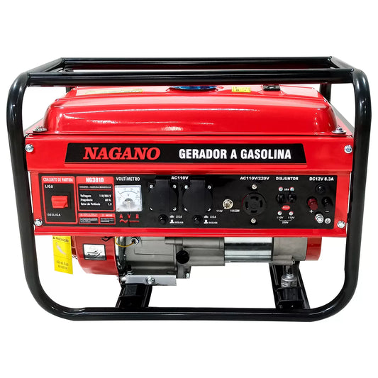 Gerador de Energia a Gasolina 3.6 KVA (3000W) 110/220V – Portátil Monofásico