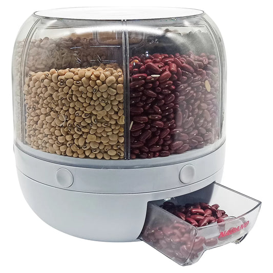 Dispenser Giratório de Alimentos com 6 Divisórias – Porta Cereais e Grãos