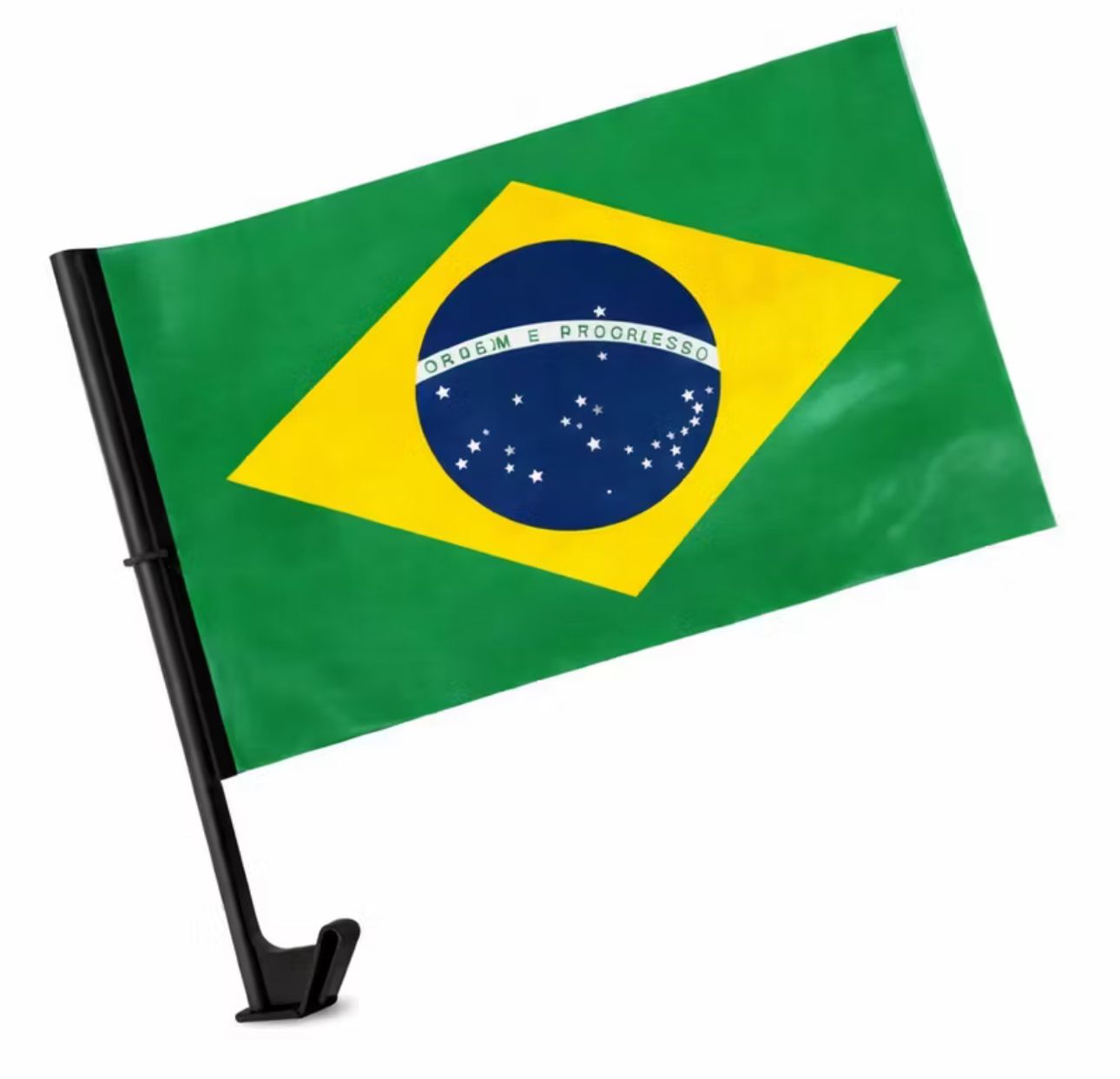 Bandeira do Brasil para Carro com Suporte 45x30cm