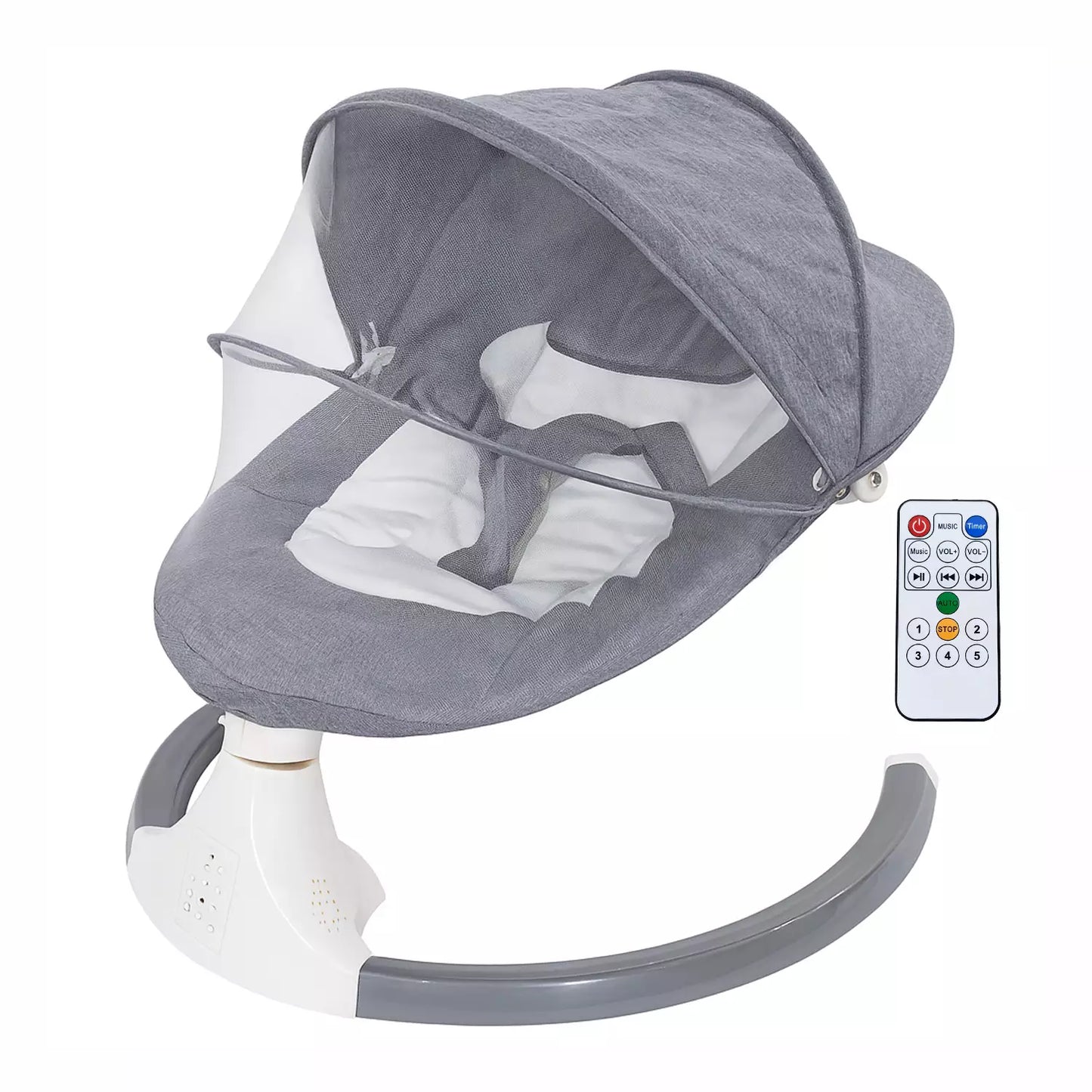 Cadeirinha de Descanso para Bebê com Balanço Elétrico, Bluetooth e Sons Relaxantes