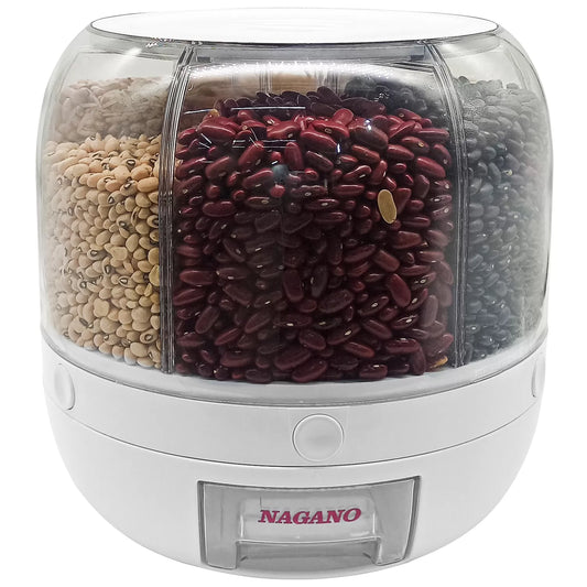 Dispenser Giratório de Alimentos com 6 Divisórias – Porta Cereais e Grãos