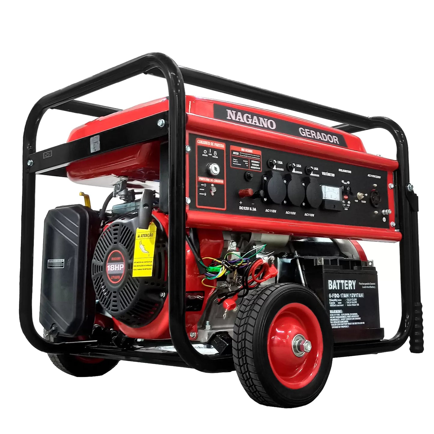 Gerador de Energia a Gasolina 10 KVA (8kVA Nominal) 110/220V Partida Elétrica