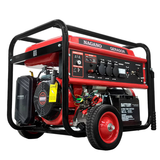 Gerador de Energia a Gasolina 10 KVA (8kVA Nominal) 110/220V Partida Elétrica