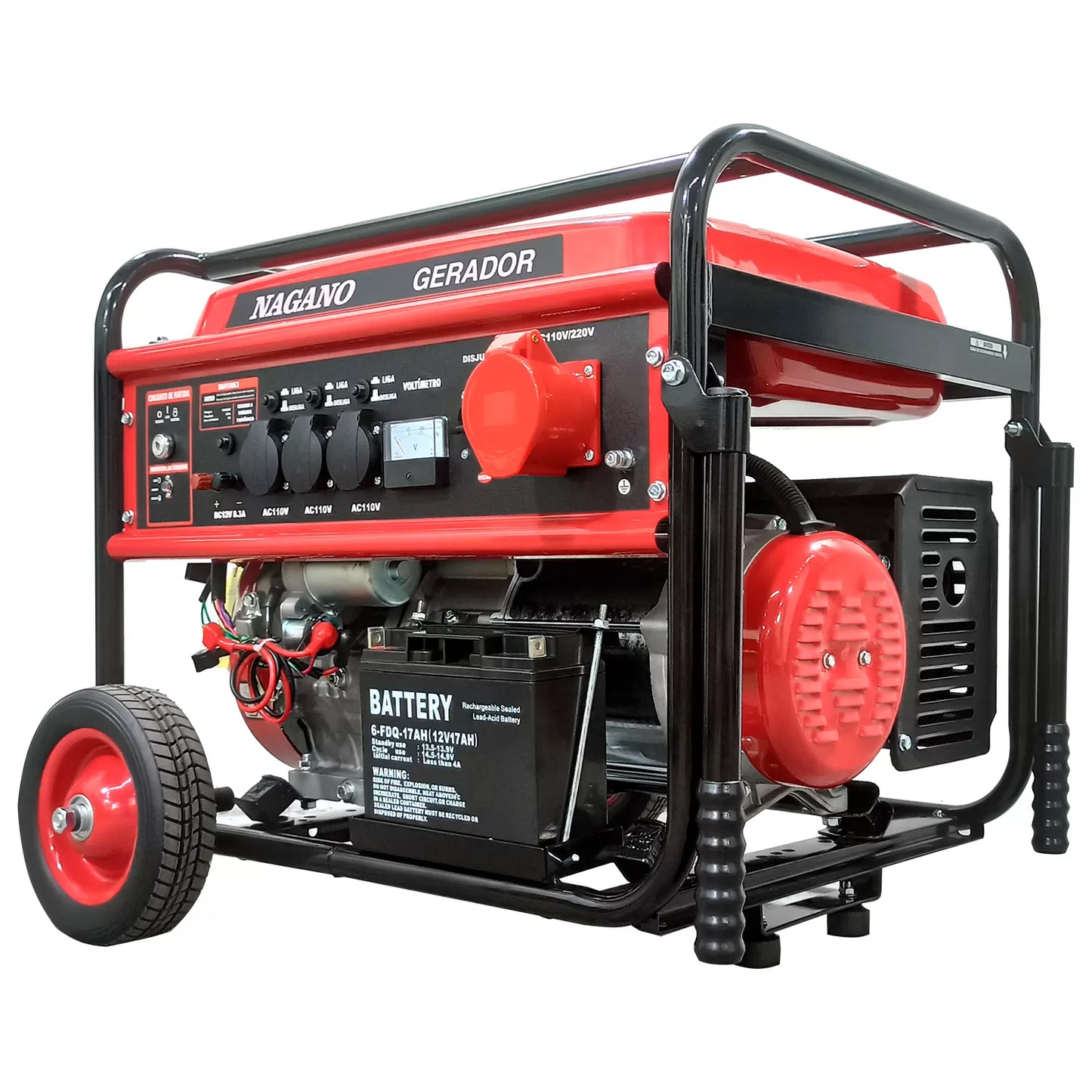 Gerador de Energia a Gasolina 9 KVA Trifásico 110/220V Partida Elétrica