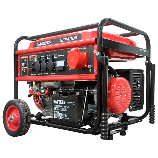 Gerador de Energia a Gasolina 9 KVA Trifásico 110/220V Partida Elétrica