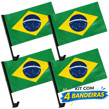 Bandeira do Brasil para Carro com Suporte 45x30cm