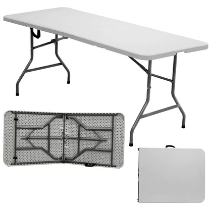 Mesa Dobrável Portátil 1,80m Vira Maleta Reforçada – Camping, Eventos e Uso Profissional