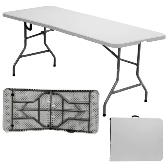 Mesa Dobrável Portátil 1,80m Vira Maleta Reforçada – Camping, Eventos e Uso Profissional