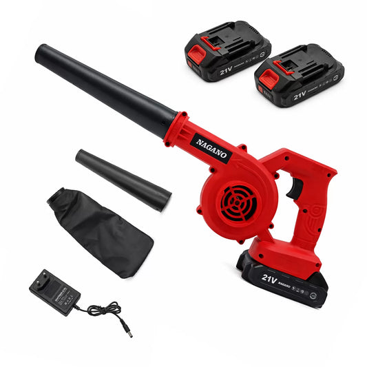 Soprador e Aspirador de Folhas a Bateria 48V 2 em 1 (2 Baterias) – Portátil e Sem Fio